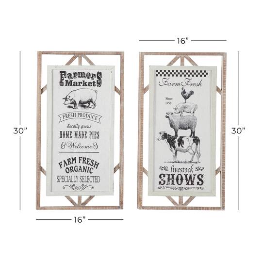 White Wood Farmhouse Wall Décor Sign Set
